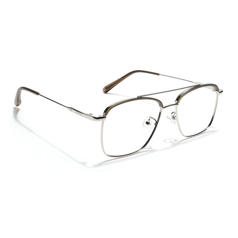 Voyage Grey & Silver Wayfarer Eyeglasses for Men & Women - MG5826-C2