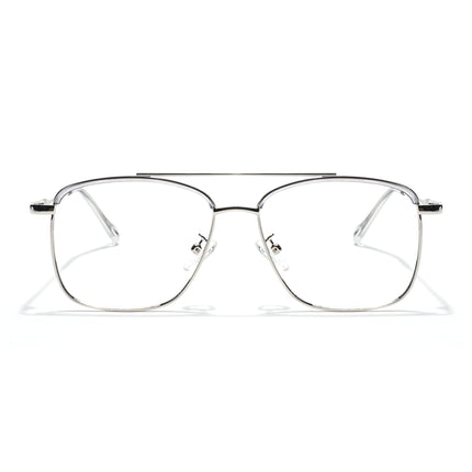 Voyage Light Grey & Silver Wayfarer Eyeglasses for Men & Women - MG5827-C3