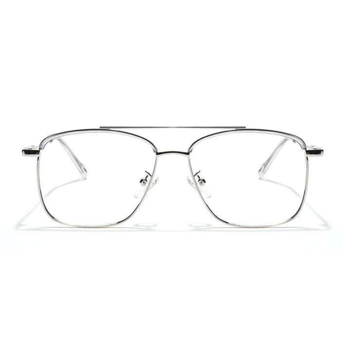 Voyage Light Grey & Silver Wayfarer Eyeglasses for Men & Women - MG5827-C3