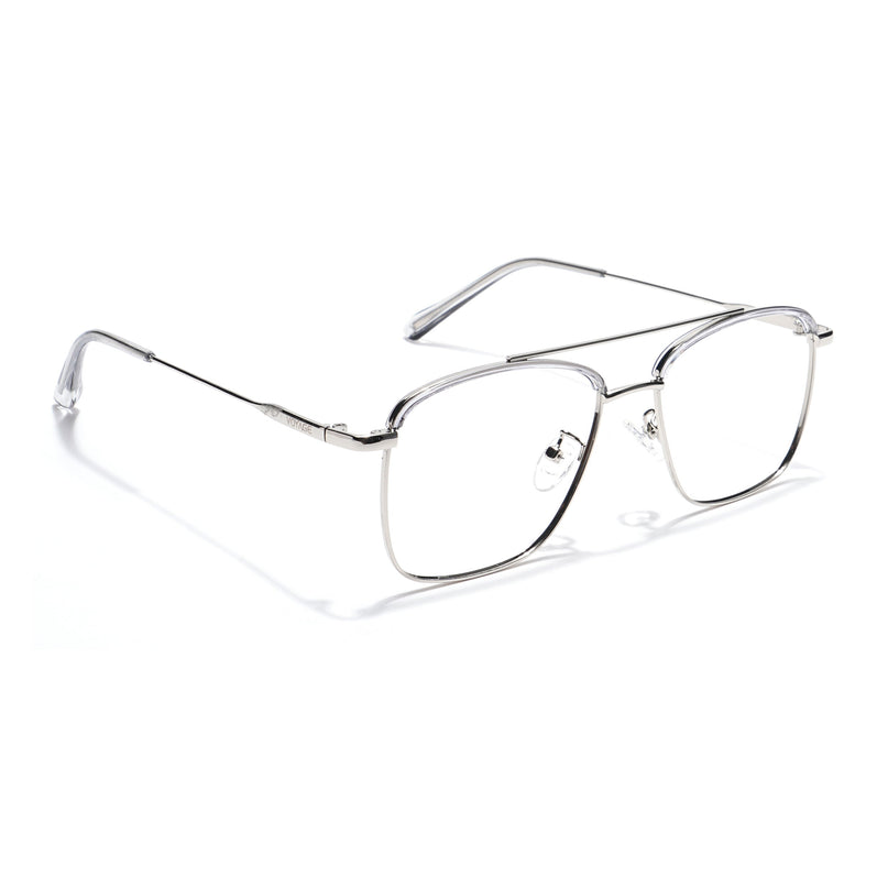Voyage Light Grey & Silver Wayfarer Eyeglasses for Men & Women - MG5827-C3