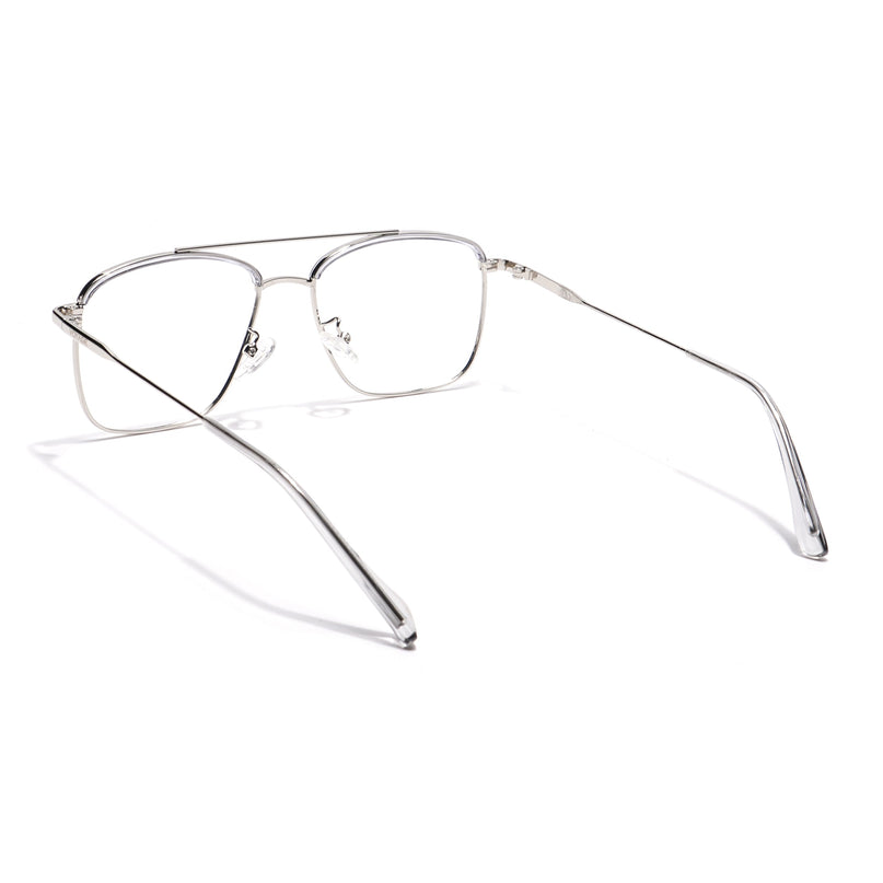 Voyage Light Grey & Silver Wayfarer Eyeglasses for Men & Women - MG5827-C3