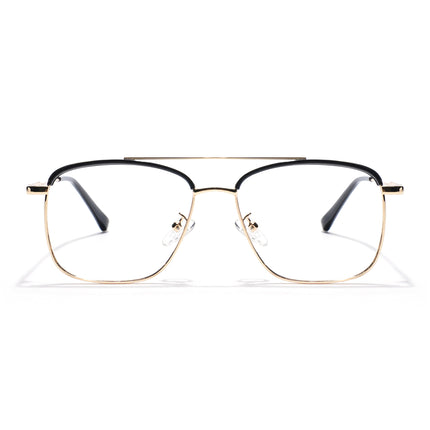 Voyage Black & Golden Wayfarer Eyeglasses for Men & Women - MG5828-C4