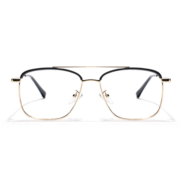 Voyage Black & Golden Wayfarer Eyeglasses for Men & Women - MG5828-C4