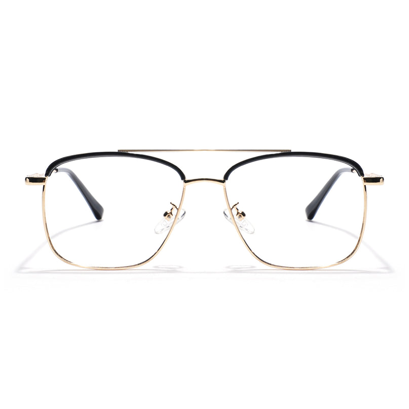 Voyage Black & Golden Wayfarer Eyeglasses for Men & Women - MG5828-C4