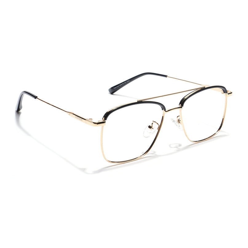 Voyage Black & Golden Wayfarer Eyeglasses for Men & Women - MG5828-C4