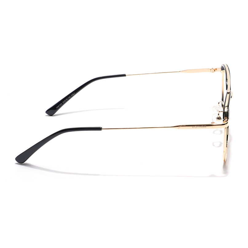 Voyage Black & Golden Wayfarer Eyeglasses for Men & Women - MG5828-C4