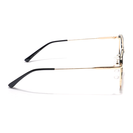 Voyage Black & Golden Wayfarer Eyeglasses for Men & Women - MG5828-C4