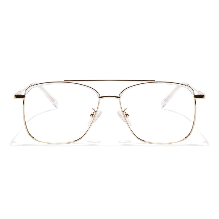 Voyage Golden & Transparent Wayfarer Eyeglasses for Men & Women - MG5829-C5