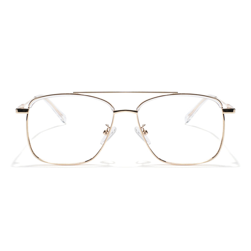 Voyage Golden & Transparent Wayfarer Eyeglasses for Men & Women - MG5829-C5