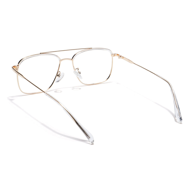 Voyage Golden & Transparent Wayfarer Eyeglasses for Men & Women - MG5829-C5