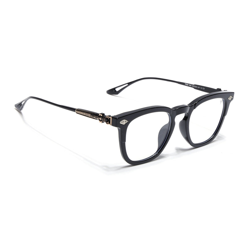 Voyage Black Wayfarer Eyeglasses for Men & Women - MG4395-C1