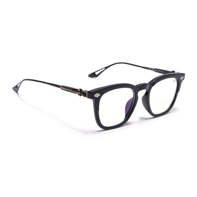 Voyage Matte Black Wayfarer Eyeglasses for Men & Women - MG4397-C2