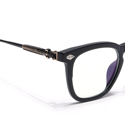 Voyage Matte Black Wayfarer Eyeglasses for Men & Women - MG4397-C2
