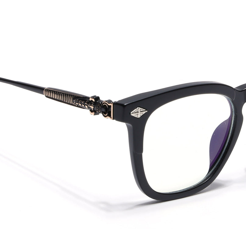 Voyage Matte Black Wayfarer Eyeglasses for Men & Women - MG4397-C2