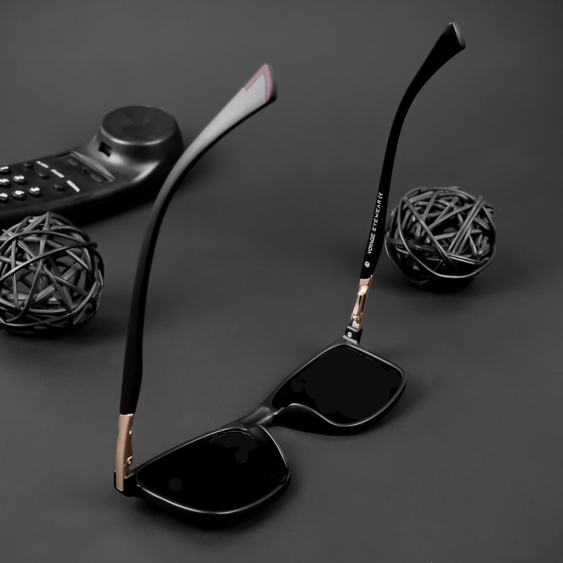 Wayfarer Polarized Sunglasses (Black Lens | Matt Black Frame - PMG5042)