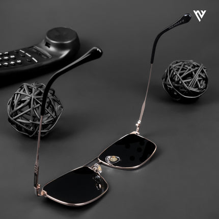 Wayfarer Polarized Sunglasses (Black Lens | Rose Gold & Black Frame - PMG4986)