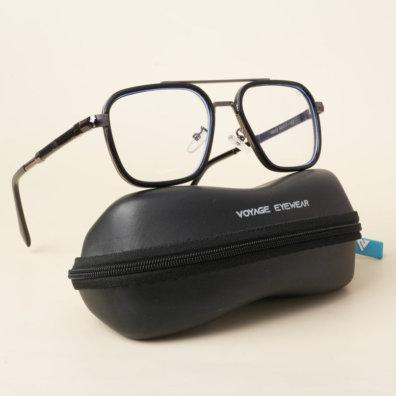 Voyage Black & Grey Wayfarer Eyeglasses for Men & Women - MG5271-C1