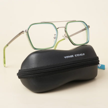 Voyage Green & Silver Wayfarer Eyeglasses for Men & Women - MG5270-C4