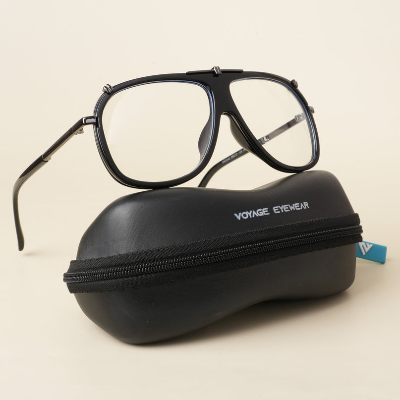 Voyage Black & Grey Wayfarer Eyeglasses for Men & Women - MG5222-C3