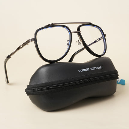 Voyage Black & Grey Wayfarer Eyeglasses for Men & Women - MG5274-C1