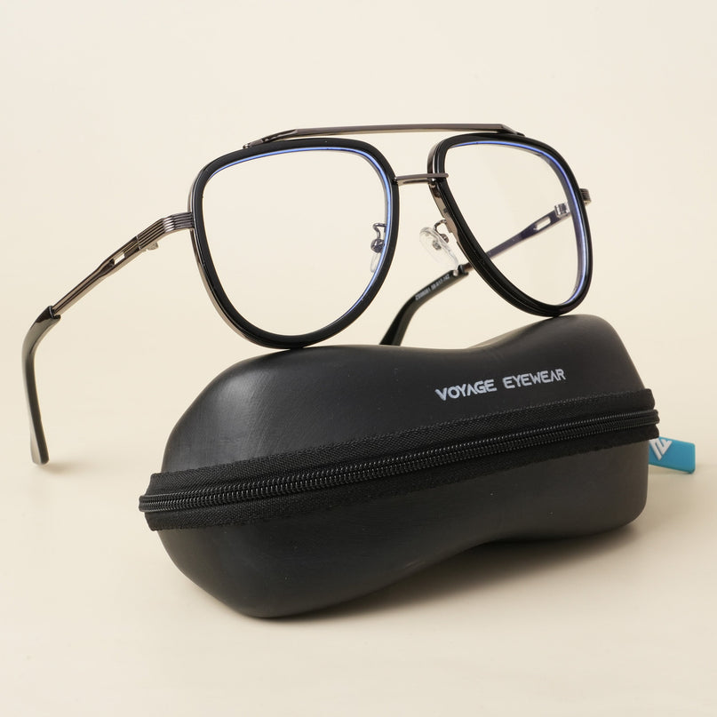 Voyage Black & Grey Wayfarer Eyeglasses for Men & Women - MG5274-C1