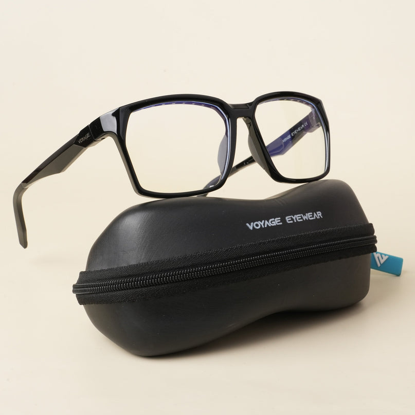 Voyage Techtonic Shine Black & Grey Wayfarer Eyeglasses for Men & Women - MG5291-C2