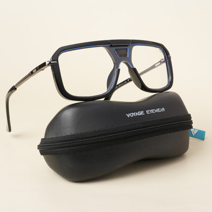 Voyage Goat Black & Grey Wayfarer Eyeglasses for Men & Women - MG5257-C1
