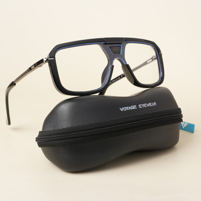 Voyage Goat Black & Grey Wayfarer Eyeglasses for Men & Women - MG5257-C1