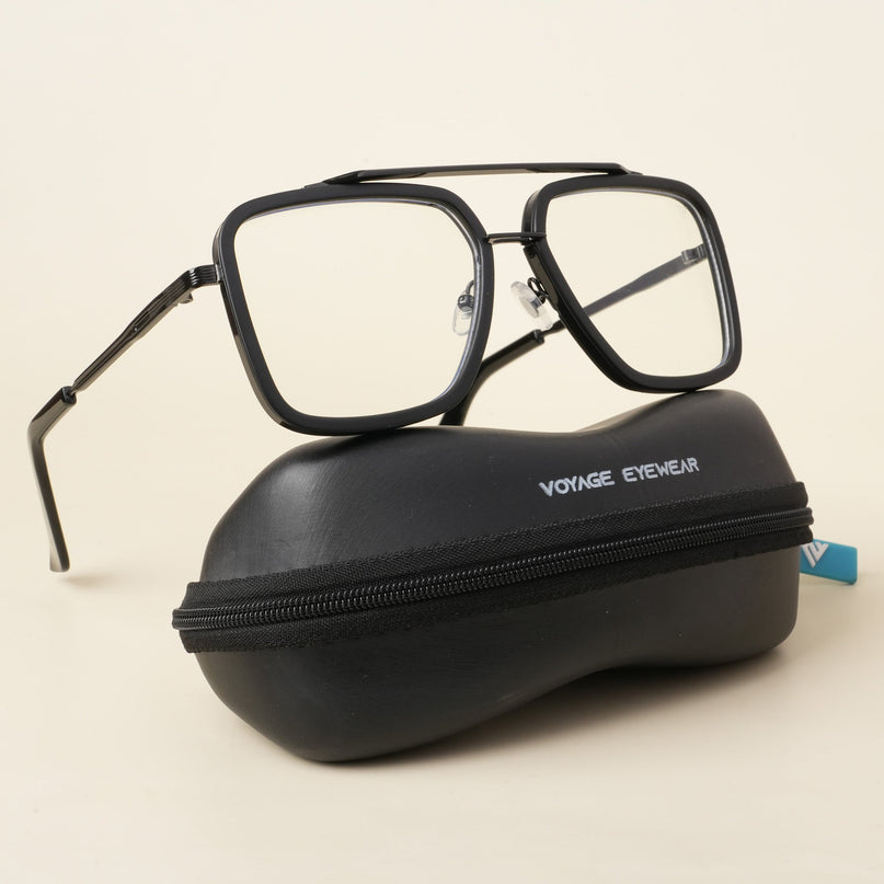Voyage Black Wayfarer Eyeglasses for Men & Women - MG5214-C1