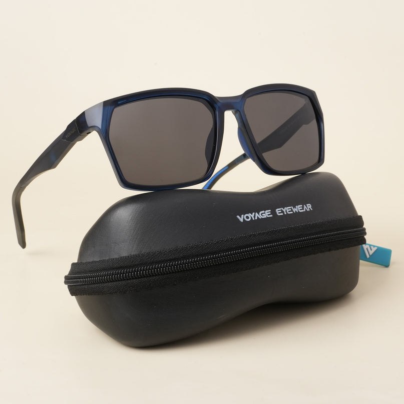 Wayfarer Polarized Sunglasses (Black Lens | Blue Frame - PMG5287)