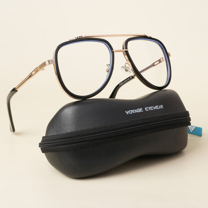 Voyage Black & Golden Wayfarer Eyeglasses for Men & Women - MG5275-C2