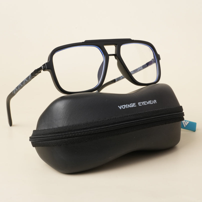 Voyage Matt Black Wayfarer Eyeglasses for Men & Women - MG5277-C1