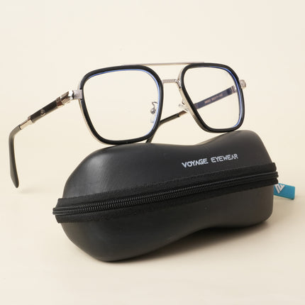 Voyage Black & Silver Wayfarer Eyeglasses for Men & Women - MG5273-C3
