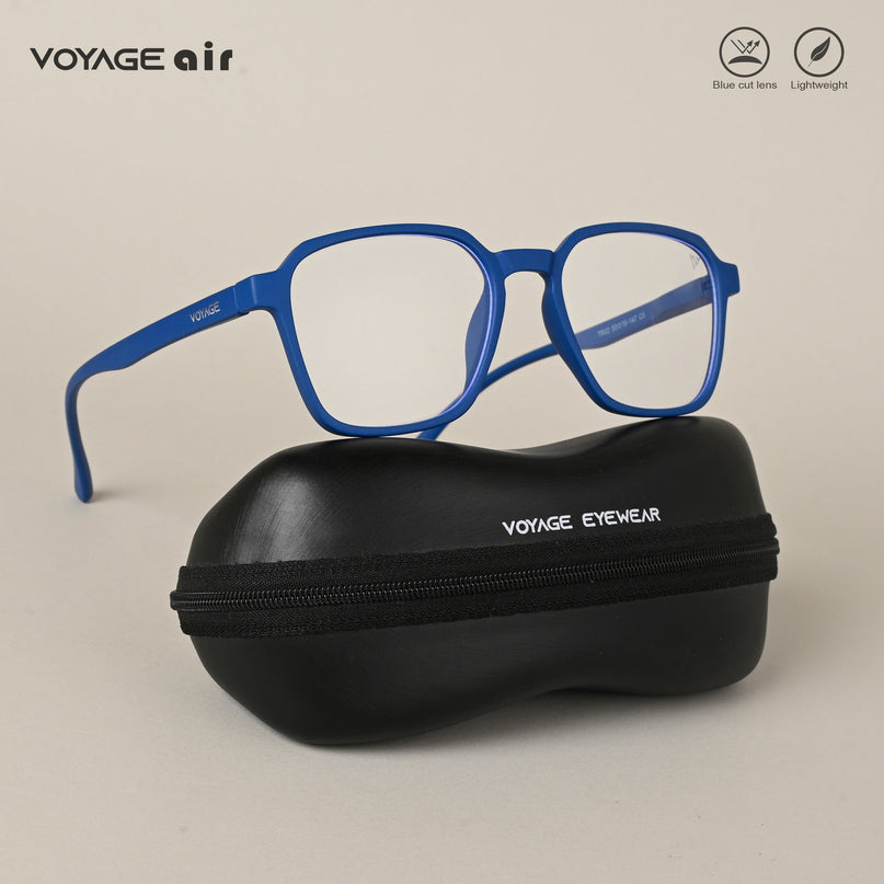 Voyage Air Royal Blue Square Eyeglasses for Men & Women - MG4544
