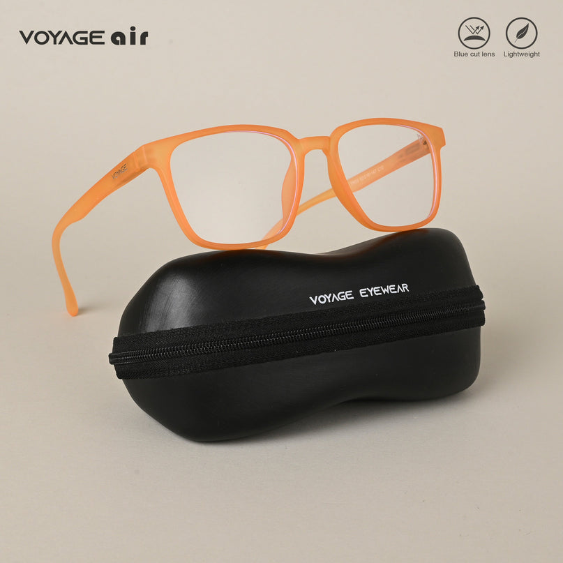 Voyage Air Orange Square Eyeglasses for Men & Women - MG4549