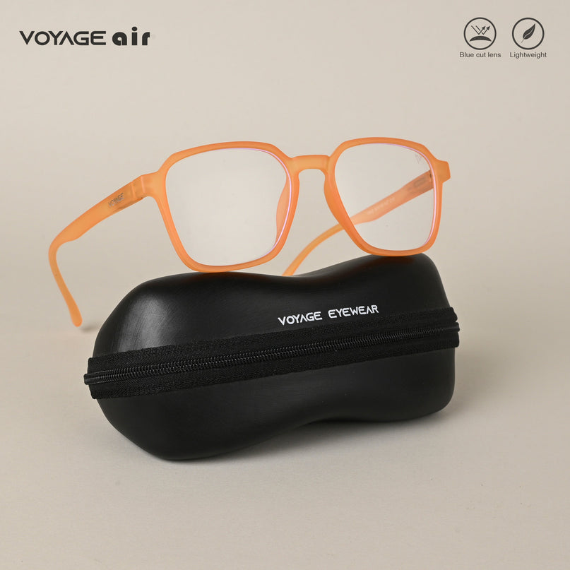 Voyage Air Orange Square Eyeglasses for Men & Women - MG4539