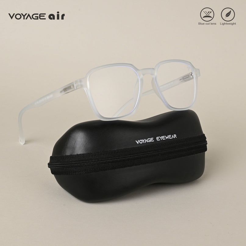 Voyage Air Light Blue Square Eyeglasses for Men & Women - MG4541