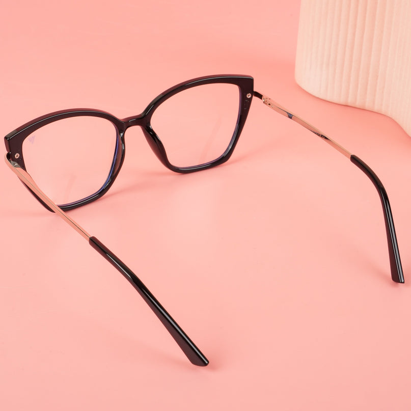 Voyage Glam Black Cateye TR Clip-On Polarized Sunglasses for Women - PMG4817-C1