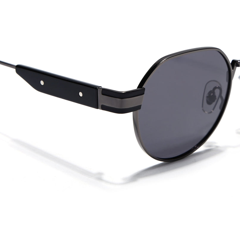 Round Sunglasses for Men & Women (Black Lens | Grey Frame - MG7835)