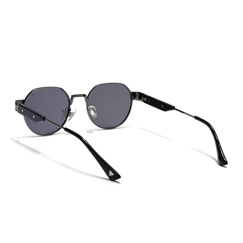 Round Sunglasses for Men & Women (Black Lens | Grey Frame - MG7835)