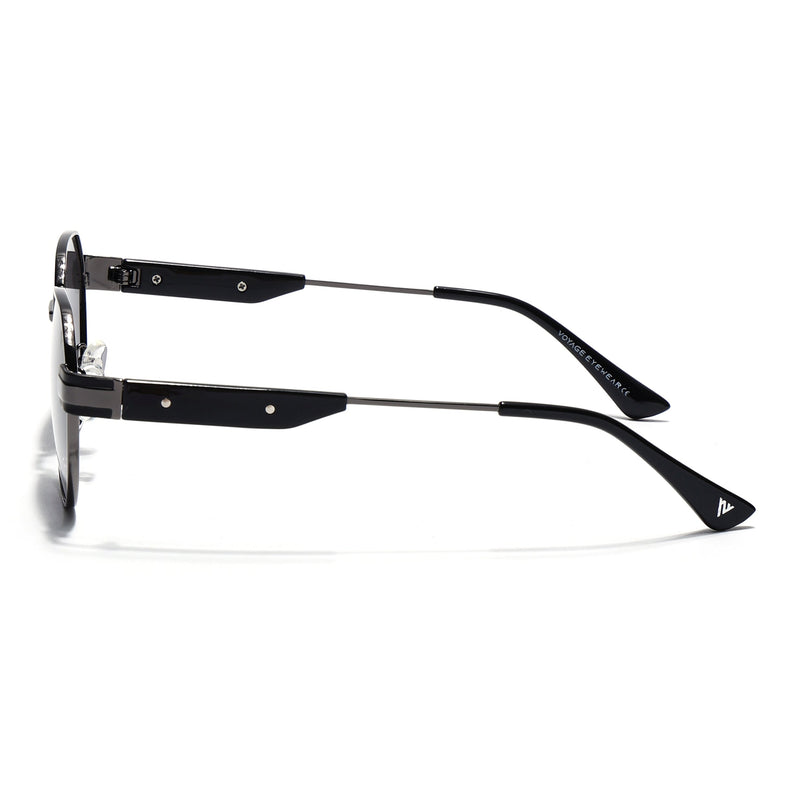 Round Sunglasses for Men & Women (Black Lens | Grey Frame - MG7835)