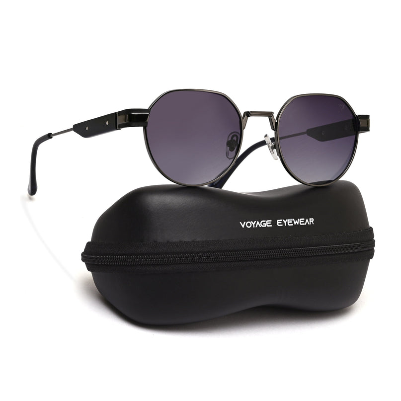 Round Sunglasses for Men & Women (Grey Lens | Grey Frame - MG7836)