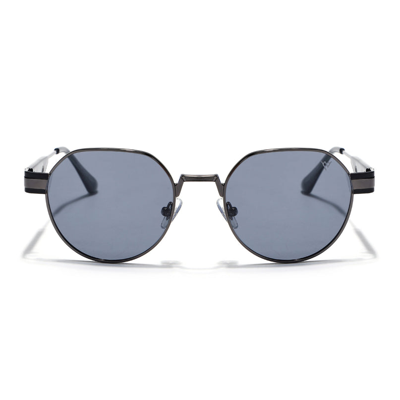 Round Sunglasses for Men & Women (Black Lens | Grey Frame - MG7837)