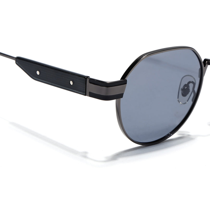 Round Sunglasses for Men & Women (Black Lens | Grey Frame - MG7837)