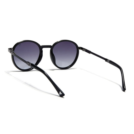 Round Sunglasses for Men & Women (Black Lens | Black Frame - MG7831)