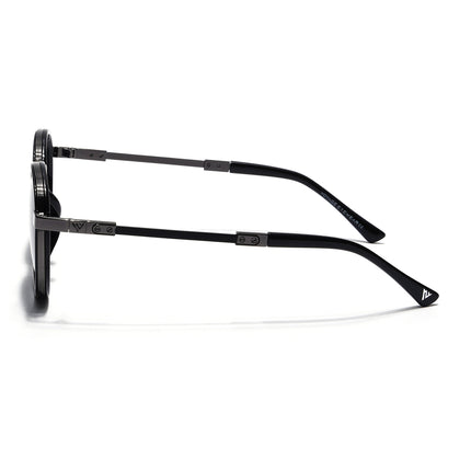 Round Sunglasses for Men & Women (Black Lens | Black Frame - MG7831)