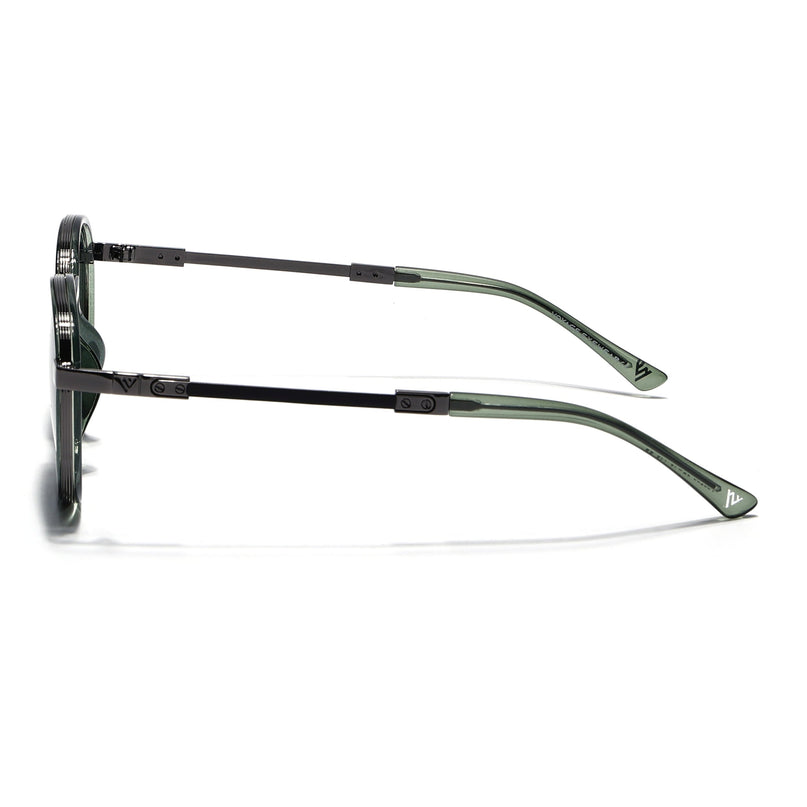 Round Sunglasses for Men & Women (Grey Lens | Green Frame - MG7834)