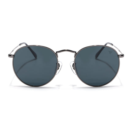Round Sunglasses for Men & Women (Black Lens | Grey Frame - MG7559)