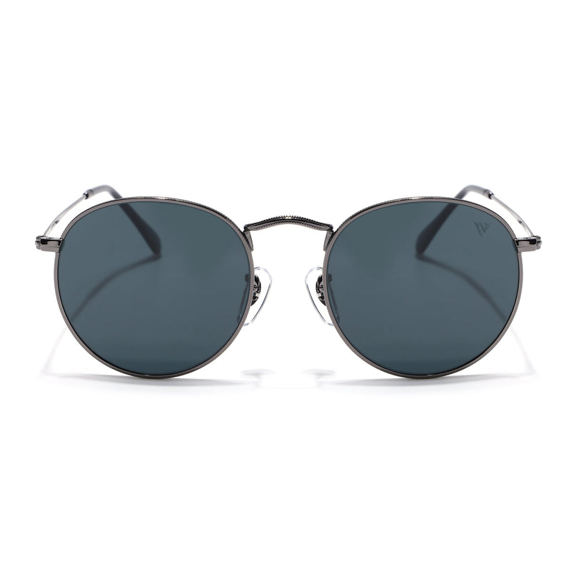 Round Sunglasses for Men & Women (Black Lens | Grey Frame - MG7559)