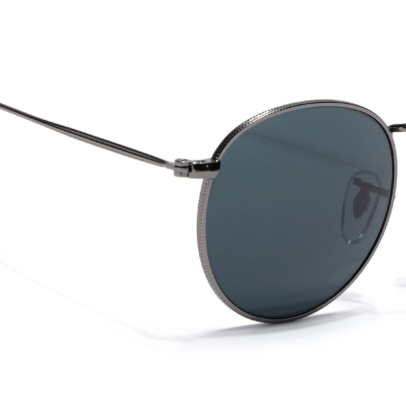 Round Sunglasses for Men & Women (Black Lens | Grey Frame - MG7559)
